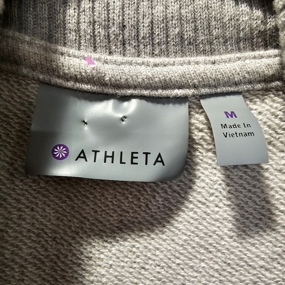 Athleta Wrappers Delight Heathered Grey Sweatshirt Jacket - Picture 5 of 8